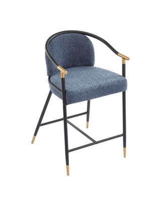  26" H Upholstered Counter Stool with Metal Frame (Set of 2)