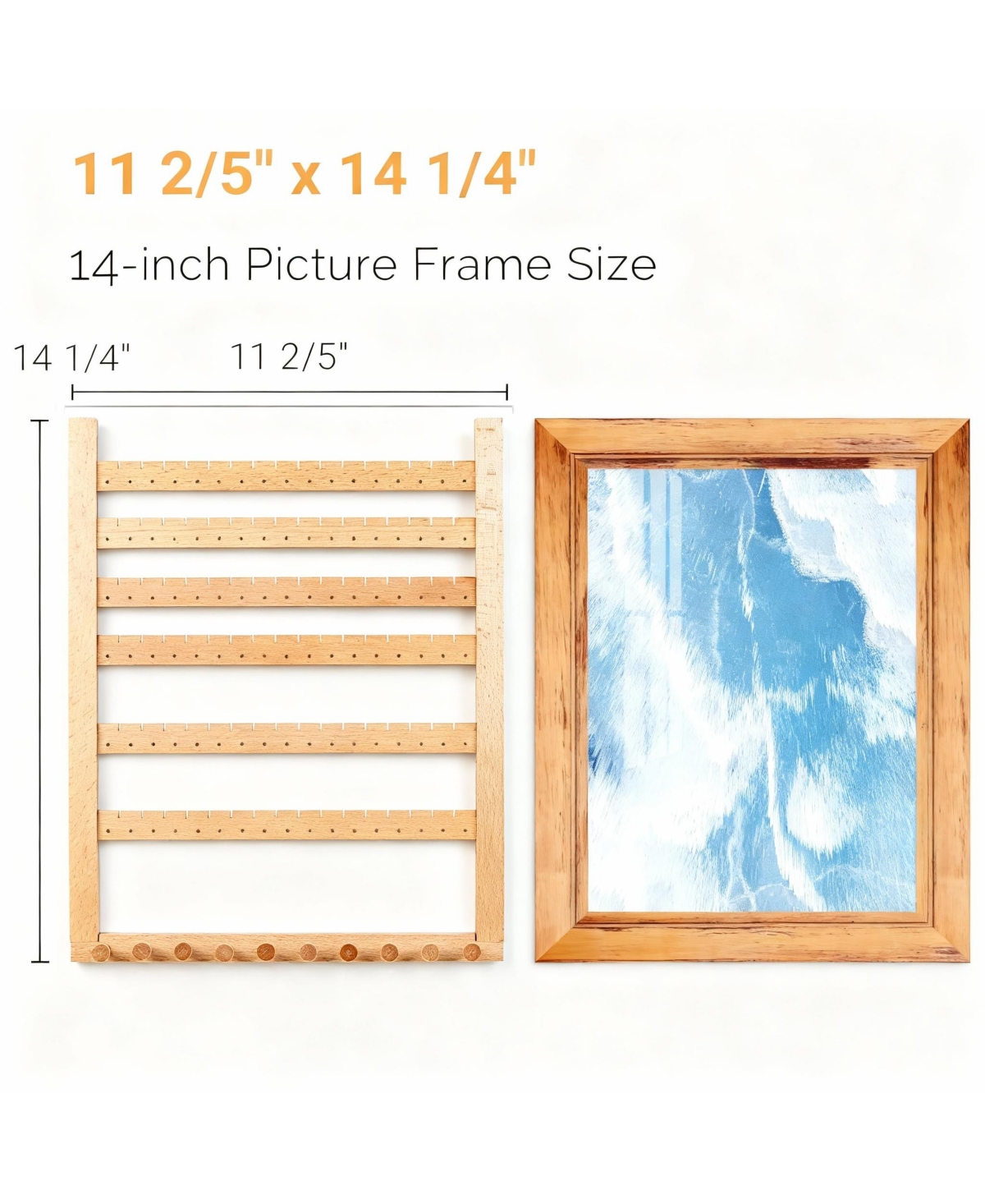 Yigii Walnut Wood Earring & Necklace Organizer -Easy Assembly