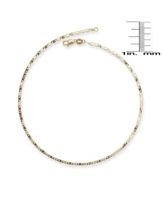 Solid 10K Yellow Gold 10 Inch 2.2mm Mariner Chain Anklet Anklet