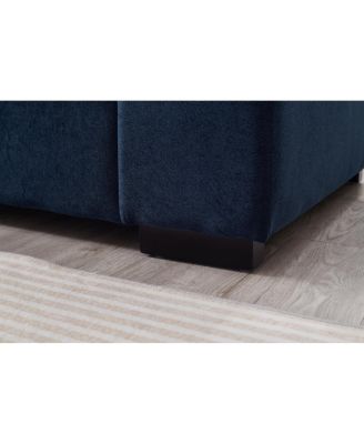 4-Seat Corduroy Sectional Sofa Sleeper Couch with 2 Ottomans