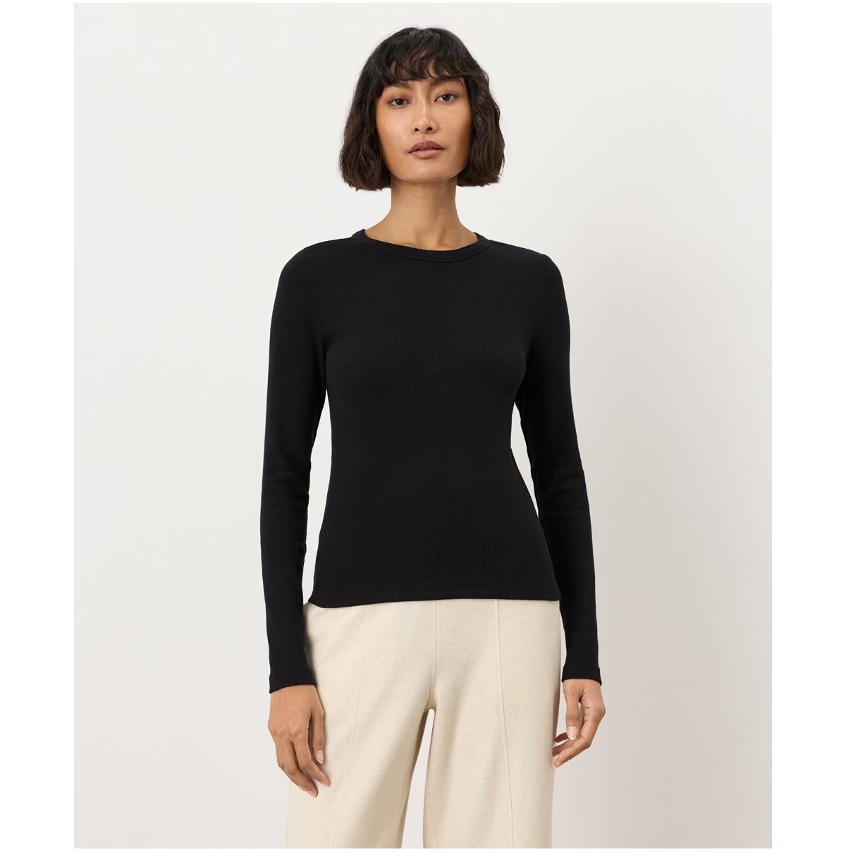 Pact Women's Organic Cotton Perfect Rib Layering Long Sleeve