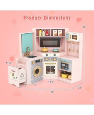 Corner Pretend Kitchen Playset with Stoves, Lights, and Sounds