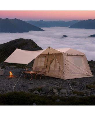  Inflatable Camping Tent with Stove Jack & AC Port