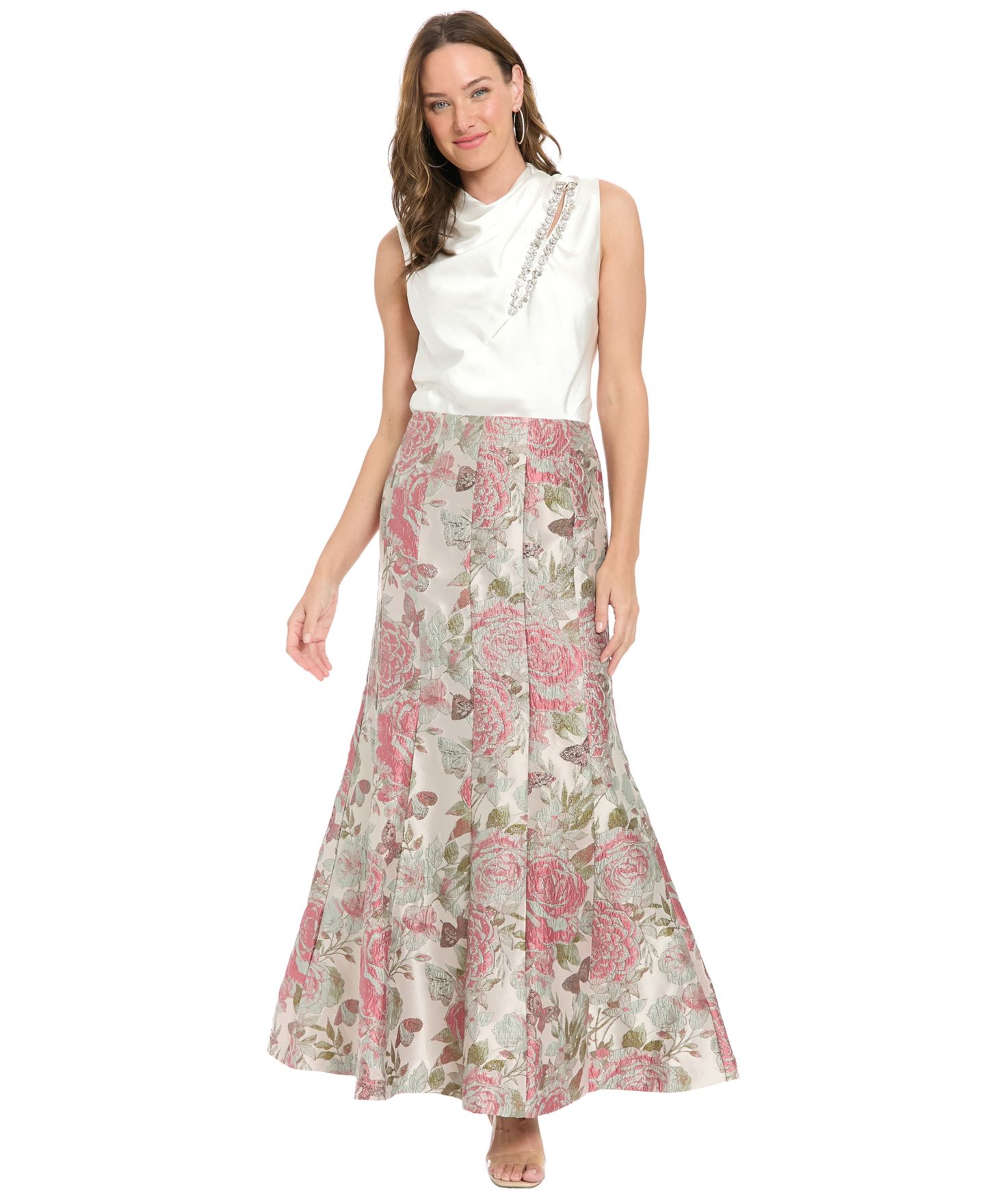 Женская юбка Muse Seamed Ballroom Maxi, цвет: Розовый / Шалфейный — фото 2