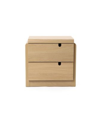 Oak Mid-Century 2-Drawer Nightstand, 20.5'' Engineered Wood Accent Table
