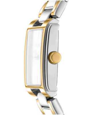 Women's Silver Dial Two-Tone Gold Stainless Steel Bracelet Watch, 23 x 30mm