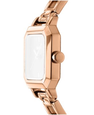 Women's Rose Gold Dial Open Link Rose-Gold Tone Stainless Steel Bracelet Watch, 27 x 27mm