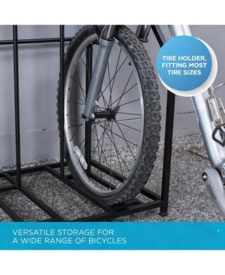 Bike Storage Rack - Holds 2 Bikes & Gear, Freestanding, Durable Steel