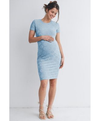 Maternity Floral Bodycon Short Sleeve Dress