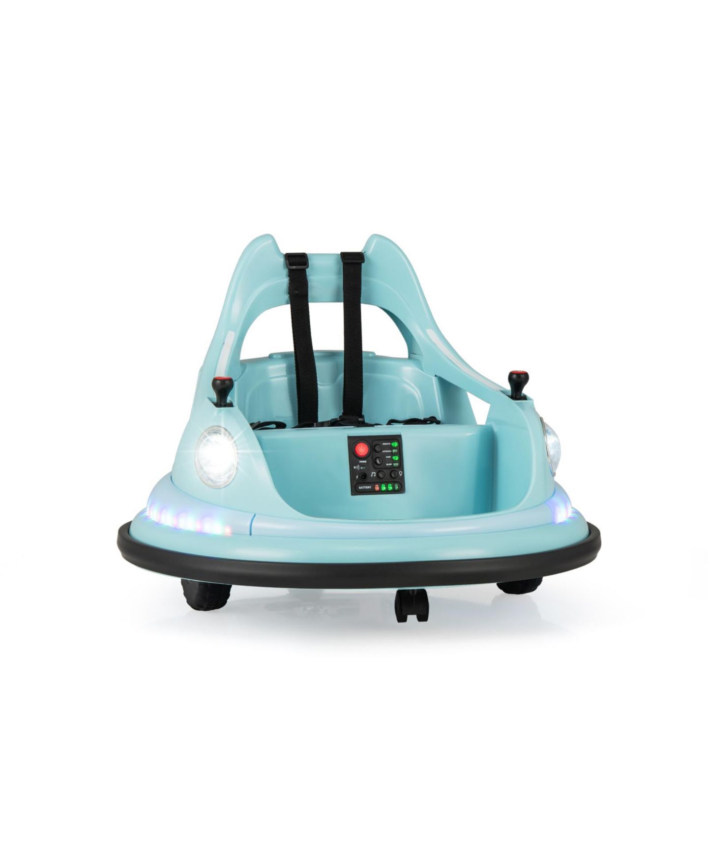 Детская игрушка Mecale 12V Spinning Bumper Car with Remote Control Ride-On, 26.5"L x 25.5"W x 19"H, 3–8 лет, цвет: Синий — фото 1