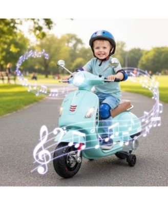 12V Kids Electric Motorcycle Licensed VESPA with Music and Training