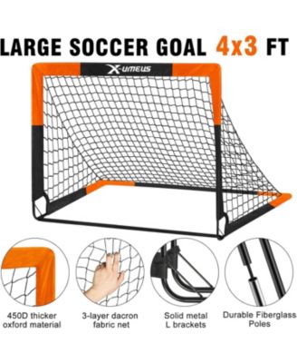 Set of 2 Kids 4x3ft Soccer Goals with Ball, Cones & Pop-Up Nets – Backyard Training Equipment for Ages 3-12, Outdoor Sports Gifts