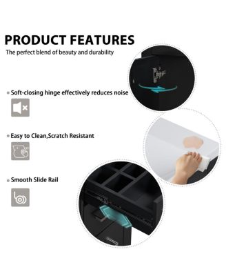 36" Bathroom Vanity with Ceramic Sink, Modern Solid Wood Cabinet & Ample Storage Drawers for Small Spaces