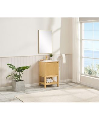 20" Solid Wood Bathroom Vanity with Sink & Door-Mounted Shelf, Modern Compact Pre-Assembled for Small Spaces-Sillysis