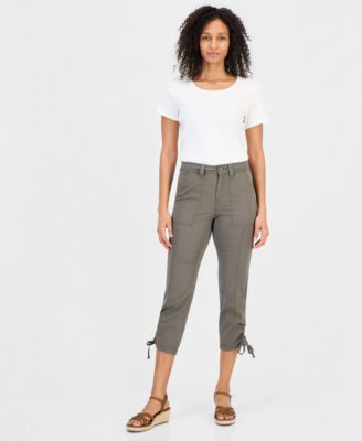 Women's Mid Rise Tie-Hem Ankle Pants