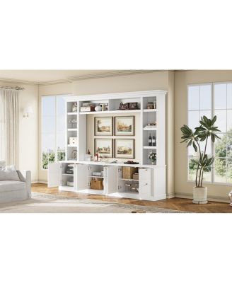 Modern TV Stand with Bookcase for TVs up to 70 inch, 3 Shelves