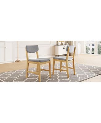 Rustic Farmhouse 4-Piece Dining Chair Set with Fabric Cushion