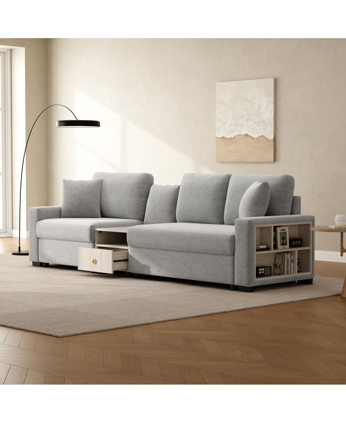 Streamdale Furniture Modern Modular Upholstered 3-Seater Sofa Couch with Storage