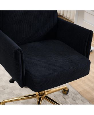 Mid-back office chair, striped fabric, ergonomic design.