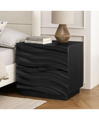  Solid Wood Nightstand with 2 Drawer