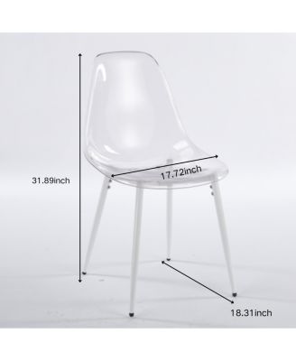 5pcs Dining Set, Metal Leg Table, Mid-Century Dining Table for 4-6 People