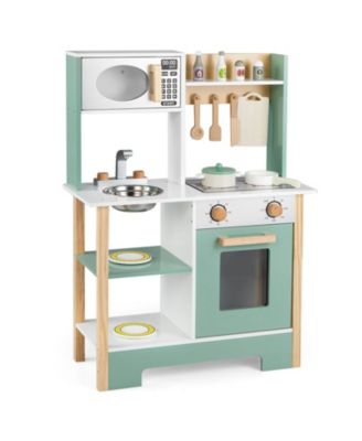 Pretend Play Wooden Kitchen with Chalkboard Birthday Gift for Kids