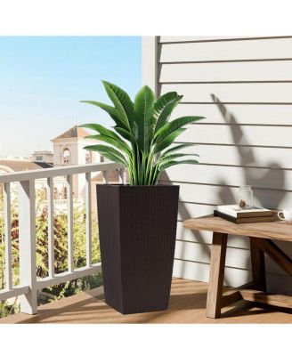  30" Tall Large Self-Watering Planter with Inner Tray & Water Level Monitor