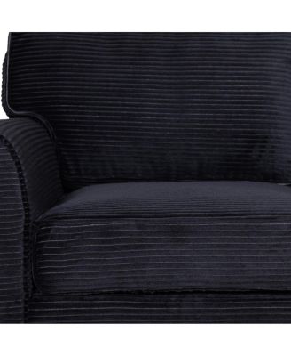 57" Modern Corduroy 2-Seater Sofa with Removable Cushions & Padded Armrests