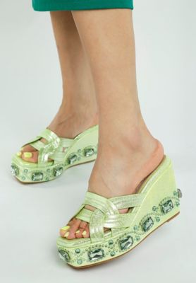 Womens Blistronic Chunky Diamante and Rhinestone Cut-Out Sandals