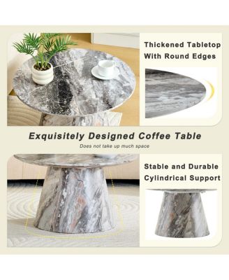 textured MDF circular coffee table