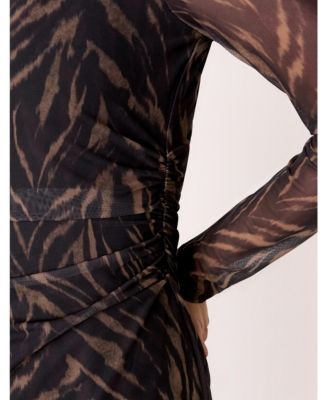 Women's Abstract Zebra Mesh Dress