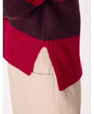 Women's Wool Mix Wide Stripe Knit Sweater