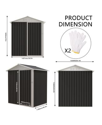 Outdoor Storage Shed with Hinge Door for Backyard & Lawn