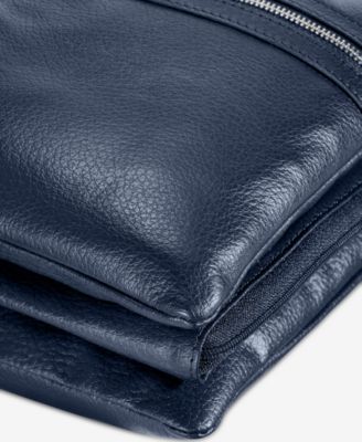 Triple-Zip Pebble Leather Dasher Crossbody