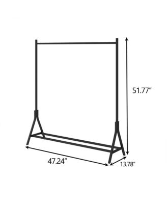 A-Frame Metal Clothes Hanger, Multi-Functional Single-Rod Garment Stand, with Adjustable Anti-slip Feet, Bottom Double Pole Storage for Home