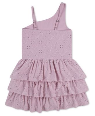 Girls' YPB Eyelet One-Shoulder Mini Dress