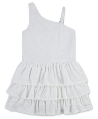 Girls' YPB Eyelet One-Shoulder Mini Dress