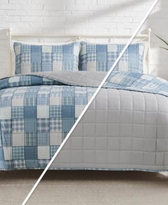 Plaid Patchwork Reversible 3-Pc. Quilt Set, King
