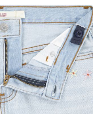 Girls' 7-16 Crochet Applique A-Line Shorts