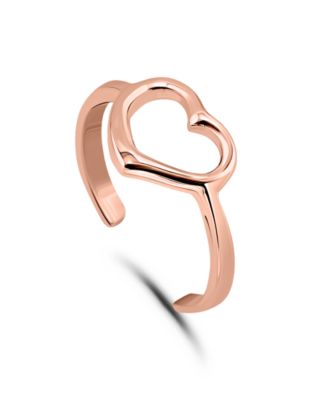 Open Heart Polish Adjustable Toe Ring. 18Kt Rose Gold over Sterling Silver. Created for Macy's.