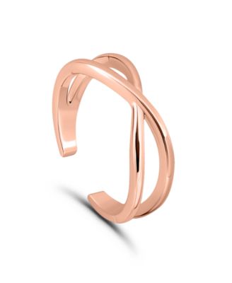 Polish Infinity Sign Adjustable Toe Ring. 18KT Rose Gold over Sterling Silver. Created for Macy's.
