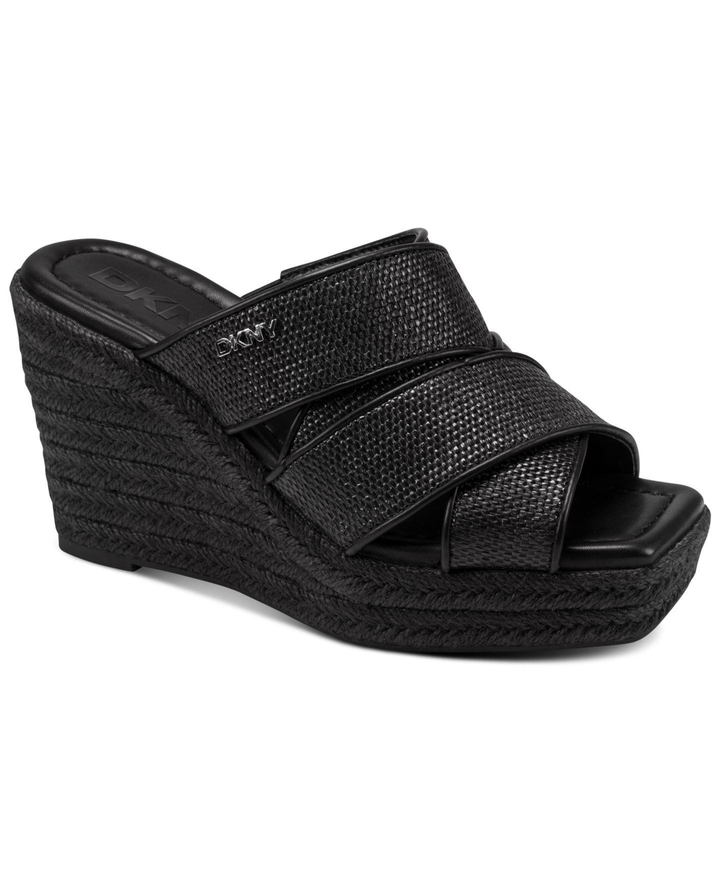 Женские сандалии DKNY Cresson Slip-On Wedge, цвет: Чёрный — фото 1