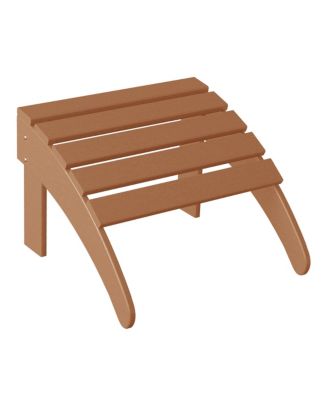 2-Piece Outdoor Patio HDPE Adirondack Chair With Ottoman and Cup Holder Set