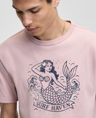Men's Surf Haven Mermaid Graphic Cotton T-Shirt