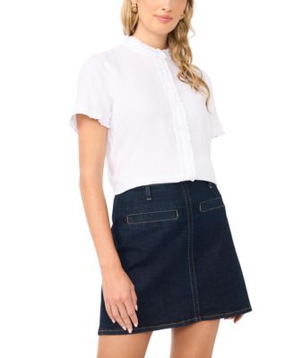Women's Short-Sleeve Ruffle Blouse