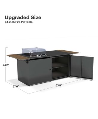 64" Iron Foldable Fire Pit Table with Storage – Fire Pit Table