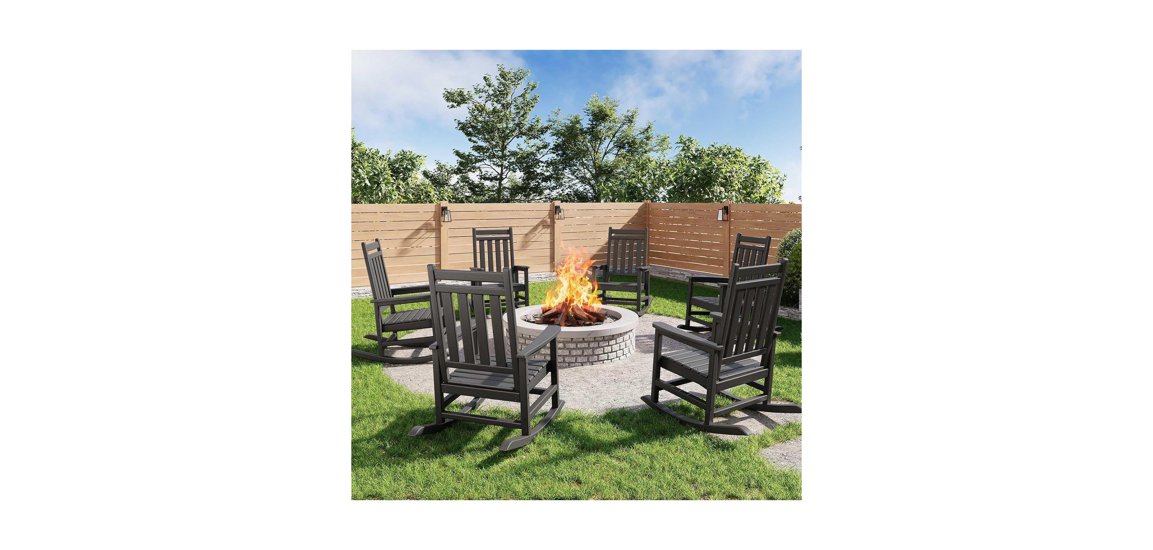 gaomon Hdpe Rocking Chair Outdoor Set of 6