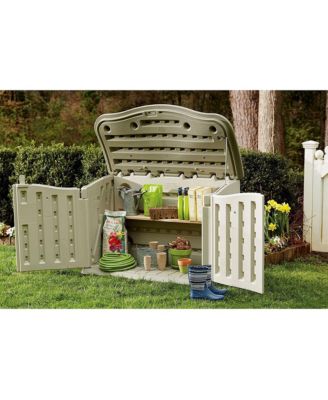 Plastic Double Walled Horizontal Outdoor Storage Shed, Sand