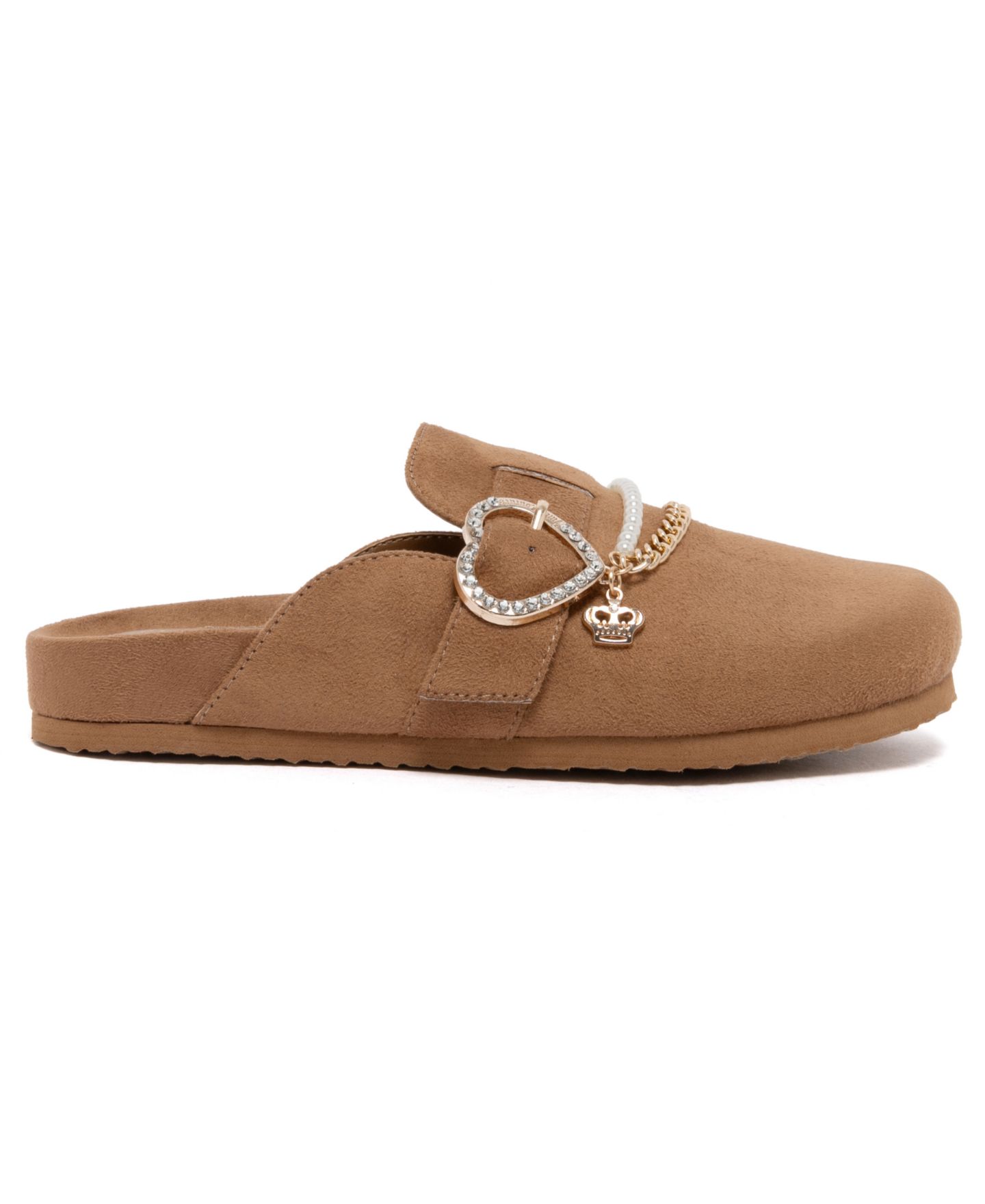 Женские сабо Juicy Couture Dove Heart Buckle Clog Slippers, цвет: Тёмный натуральный — фото 2