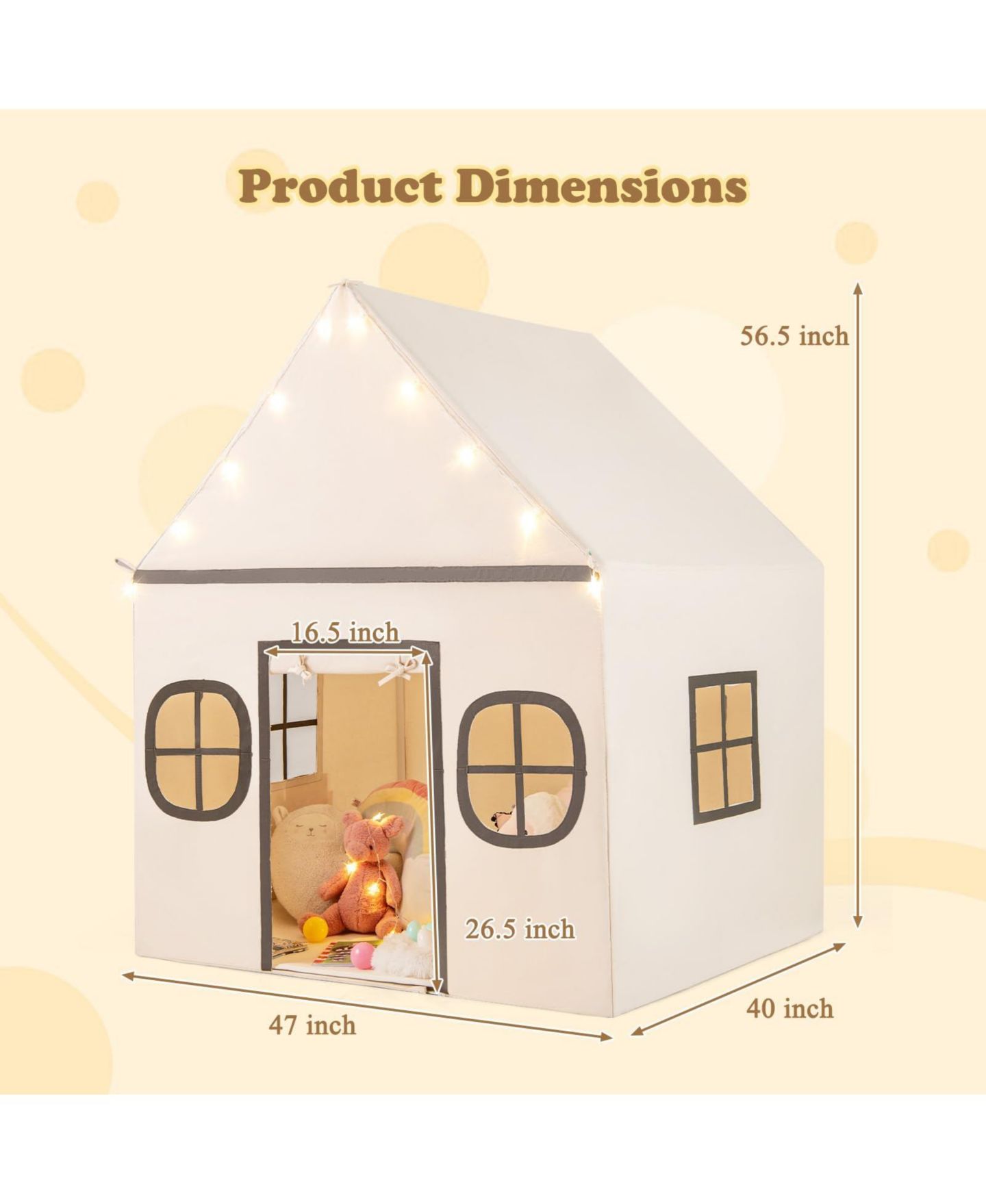 Детская игрушка Mecale Star Lights Play Tent with Windows, Ages 3+, цвет: Белый — фото 2